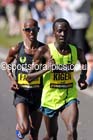 Mike Kigen lead Mo Farah in the mens 2014 BUPA Great North Run. Photo: David T. Hewitson/Sports for All Pics
